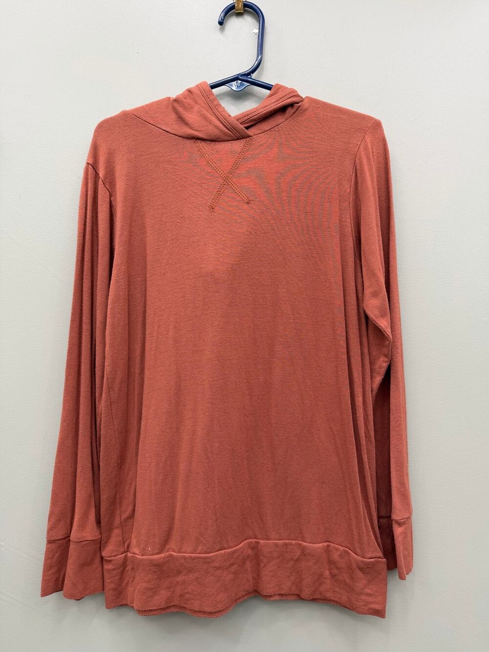 Kate Quinn Girls 8 Hooded Top Rust Terracotta Organic Cotton Lightweight
